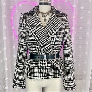 Houndstooth Wool Blend 50’s Coat